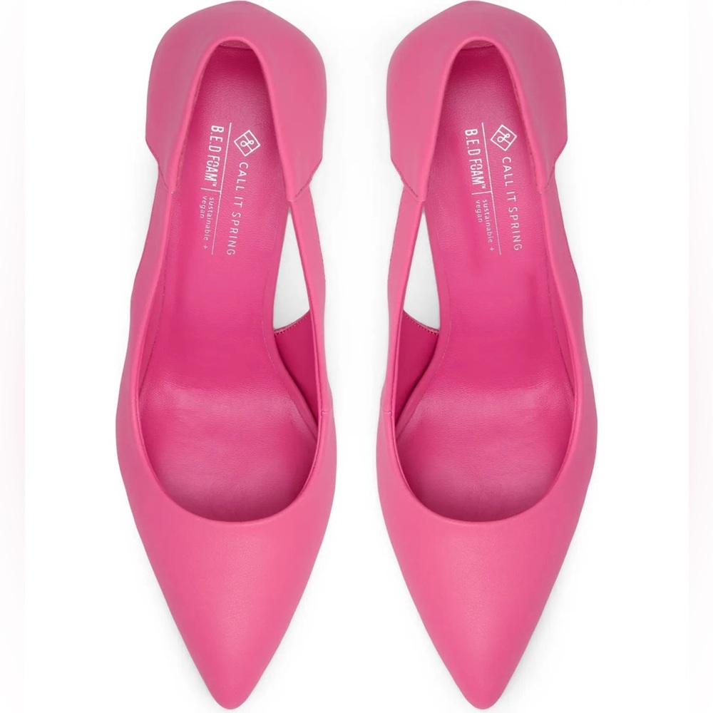 Barbie Pink Side Cut Out Vegan Leather High Heels - Picture 4 of 5